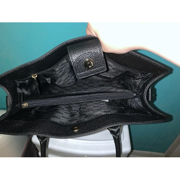 Michael Kors Hamilton NS Large Black Leather Satchel Tote bag - Picture 6 of 8